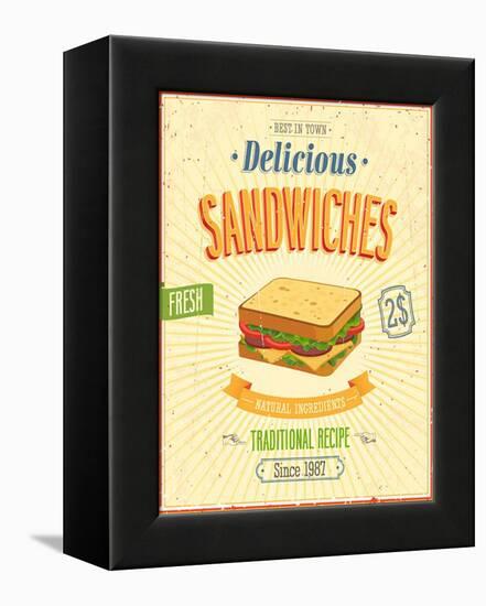 Vintage Sandwiches Poster-avean-Framed Stretched Canvas