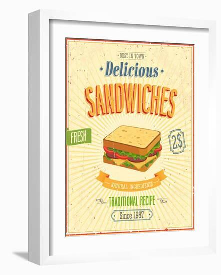 Vintage Sandwiches Poster-avean-Framed Art Print