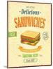 Vintage Sandwiches Poster-avean-Mounted Art Print