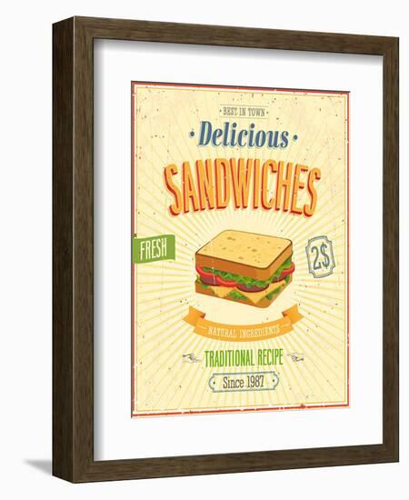 Vintage Sandwiches Poster-avean-Framed Art Print