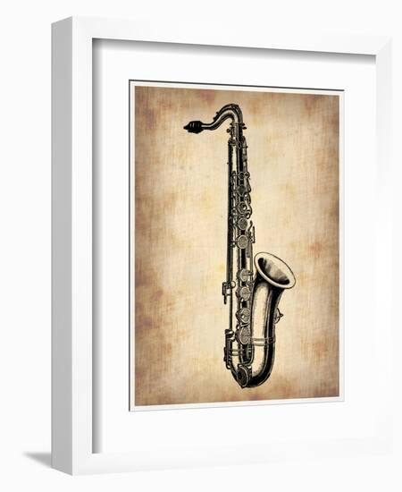 Vintage Saxophone-NaxArt-Framed Art Print