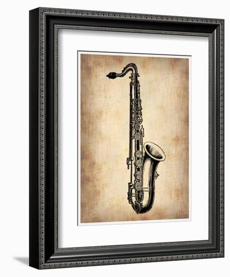 Vintage Saxophone-NaxArt-Framed Art Print