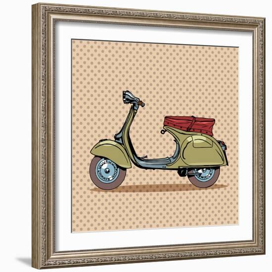 Vintage Scooter Retro Transport-Valeriy Kachaev-Framed Art Print