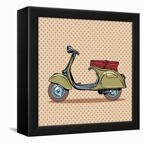 Vintage Scooter Retro Transport-Valeriy Kachaev-Framed Stretched Canvas