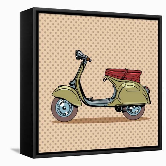 Vintage Scooter Retro Transport-Valeriy Kachaev-Framed Stretched Canvas