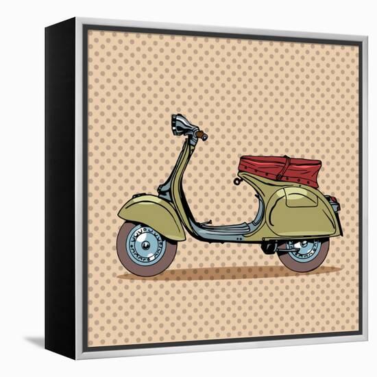 Vintage Scooter Retro Transport-Valeriy Kachaev-Framed Stretched Canvas