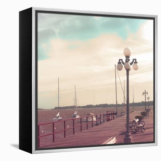 Vintage Sea Port-Andrekart Photography-Framed Stretched Canvas
