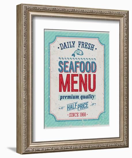 Vintage Seafood Poster-avean-Framed Premium Giclee Print