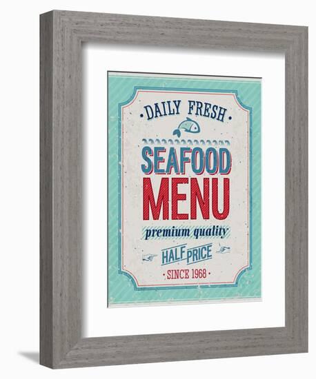 Vintage Seafood Poster-avean-Framed Premium Giclee Print