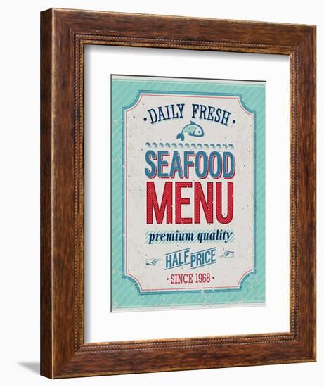 Vintage Seafood Poster-avean-Framed Premium Giclee Print