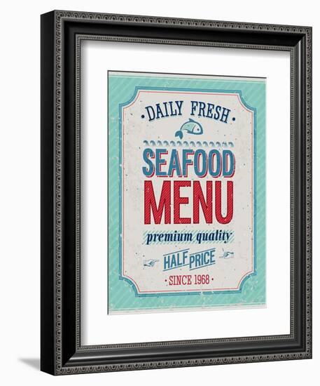 Vintage Seafood Poster-avean-Framed Premium Giclee Print