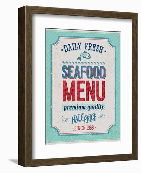 Vintage Seafood Poster-avean-Framed Art Print