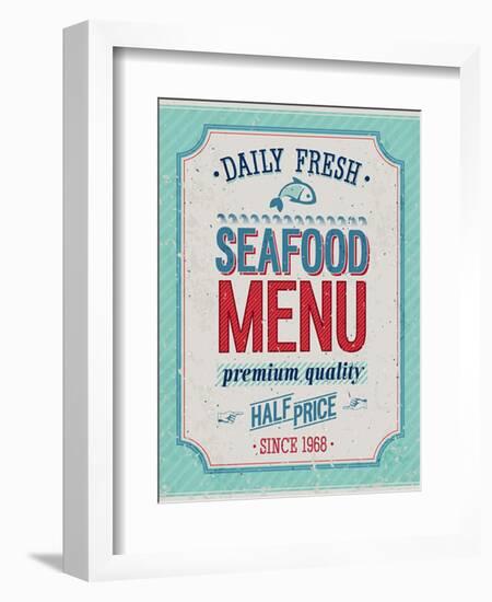 Vintage Seafood Poster-avean-Framed Art Print