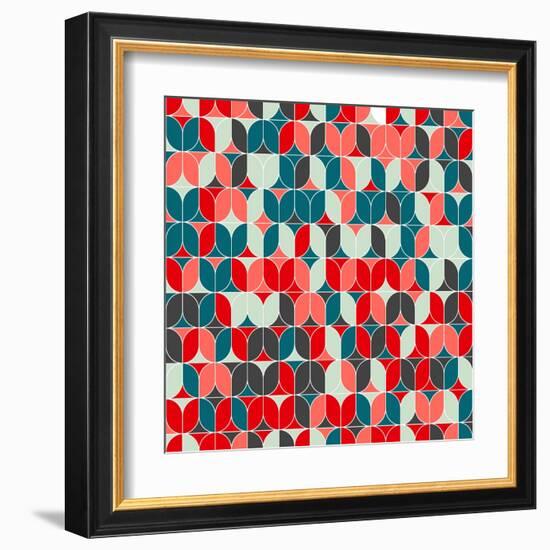 Vintage Seamless Geometrical Colorful Pattern. Texture Background for Web, Print, Home Decor, Texti-Svetlana Lukoyanova-Framed Art Print