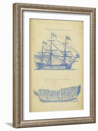 Vintage Ship Blueprint-Chambers-Framed Art Print