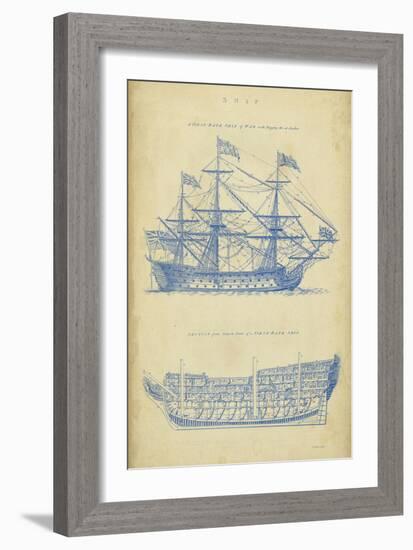 Vintage Ship Blueprint-Chambers-Framed Art Print