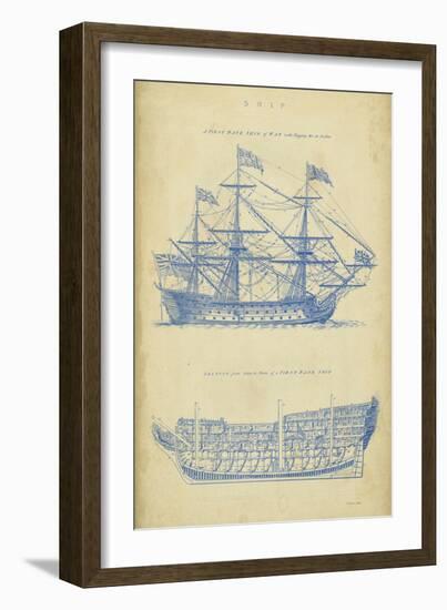 Vintage Ship Blueprint-Chambers-Framed Art Print