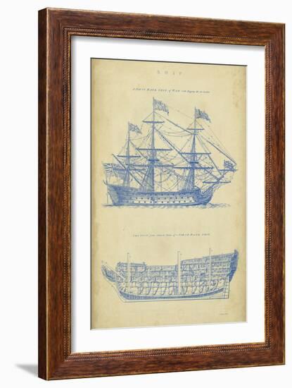 Vintage Ship Blueprint-Chambers-Framed Art Print