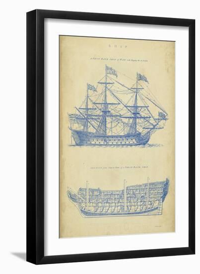 Vintage Ship Blueprint-Chambers-Framed Art Print