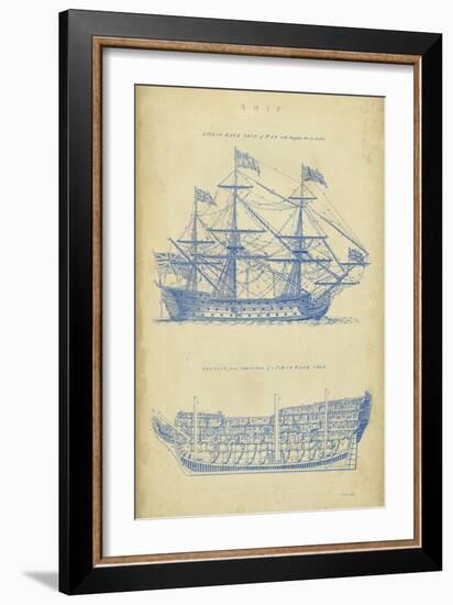 Vintage Ship Blueprint-Chambers-Framed Art Print