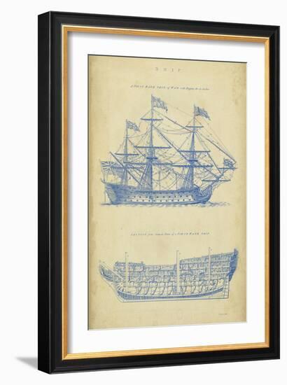 Vintage Ship Blueprint-Chambers-Framed Art Print