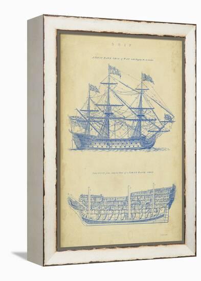 Vintage Ship Blueprint-Chambers-Framed Stretched Canvas