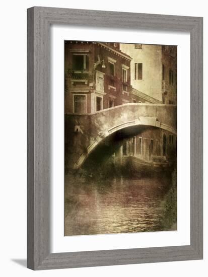 Vintage Shot of Venetian Canal, Venice, Italy-null-Framed Photographic Print