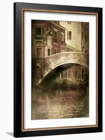 Vintage Shot of Venetian Canal, Venice, Italy-null-Framed Photographic Print