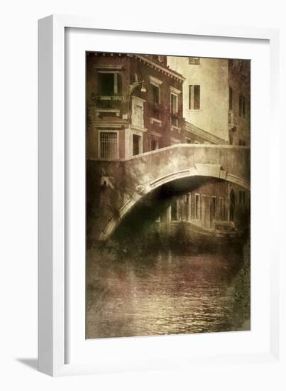 Vintage Shot of Venetian Canal, Venice, Italy-null-Framed Photographic Print