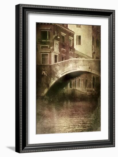 Vintage Shot of Venetian Canal, Venice, Italy-null-Framed Photographic Print