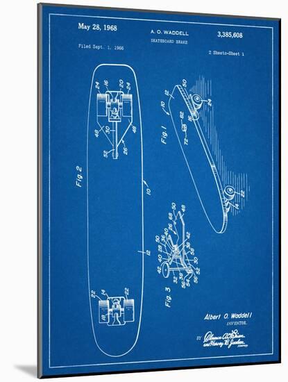Vintage Skateboard Patent-null-Mounted Art Print