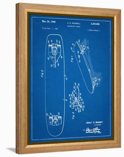 Vintage Skateboard Patent-null-Framed Stretched Canvas