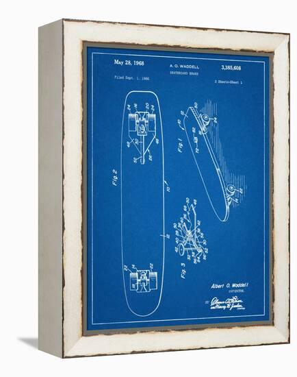 Vintage Skateboard Patent-null-Framed Stretched Canvas