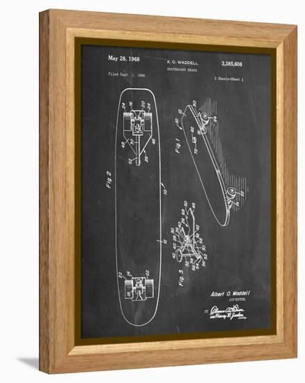 Vintage Skateboard Patent-null-Framed Stretched Canvas