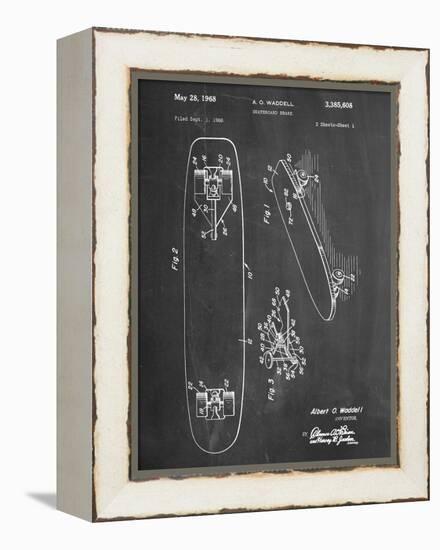 Vintage Skateboard Patent-null-Framed Stretched Canvas