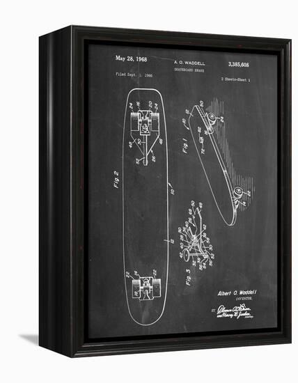 Vintage Skateboard Patent-null-Framed Stretched Canvas