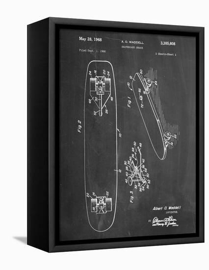 Vintage Skateboard Patent-null-Framed Stretched Canvas