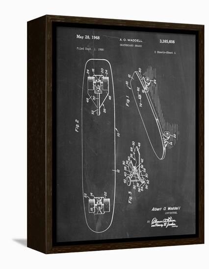 Vintage Skateboard Patent-null-Framed Stretched Canvas