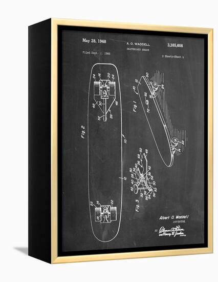 Vintage Skateboard Patent-null-Framed Stretched Canvas