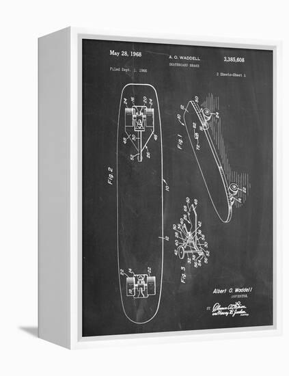 Vintage Skateboard Patent-null-Framed Stretched Canvas