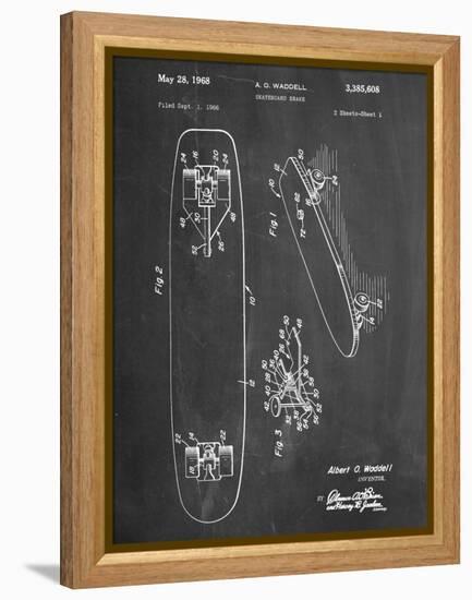 Vintage Skateboard Patent-null-Framed Stretched Canvas