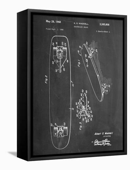 Vintage Skateboard Patent-null-Framed Stretched Canvas