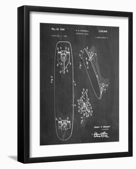 Vintage Skateboard Patent-null-Framed Art Print