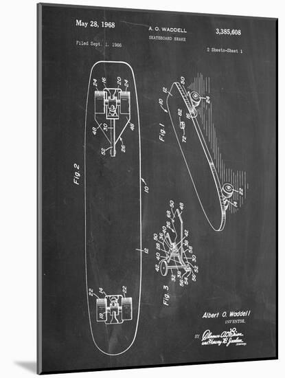 Vintage Skateboard Patent-null-Mounted Art Print