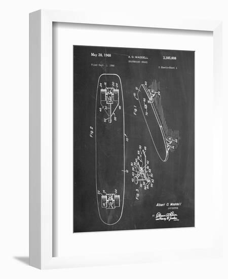 Vintage Skateboard Patent-null-Framed Art Print