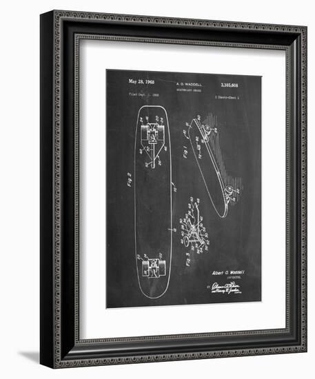 Vintage Skateboard Patent-null-Framed Art Print