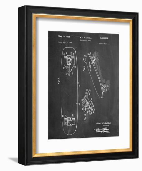 Vintage Skateboard Patent-null-Framed Art Print