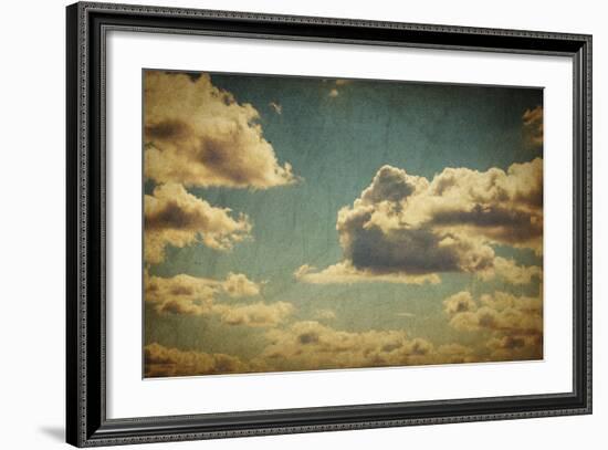 Vintage Sky With Clouds-pashabo-Framed Art Print