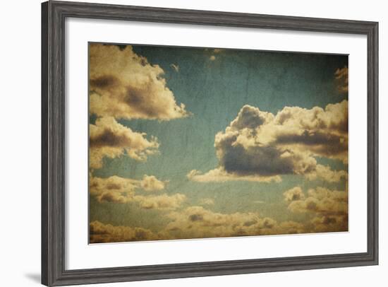 Vintage Sky With Clouds-pashabo-Framed Art Print