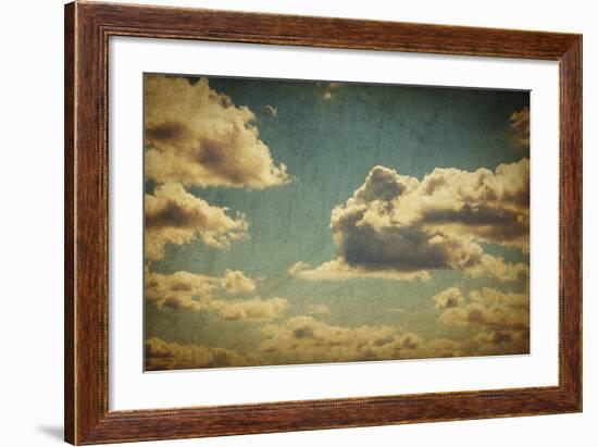 Vintage Sky With Clouds-pashabo-Framed Art Print